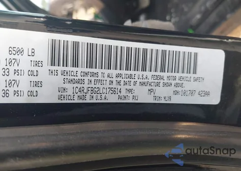 2020 Jeep Grand Cherokee Limited X 4X4 from USA, damaged, VIN 1C4RJFBG2LC175614